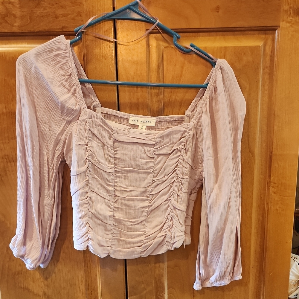 L.A. Hearts Women's Dusty Rose Ruched Top